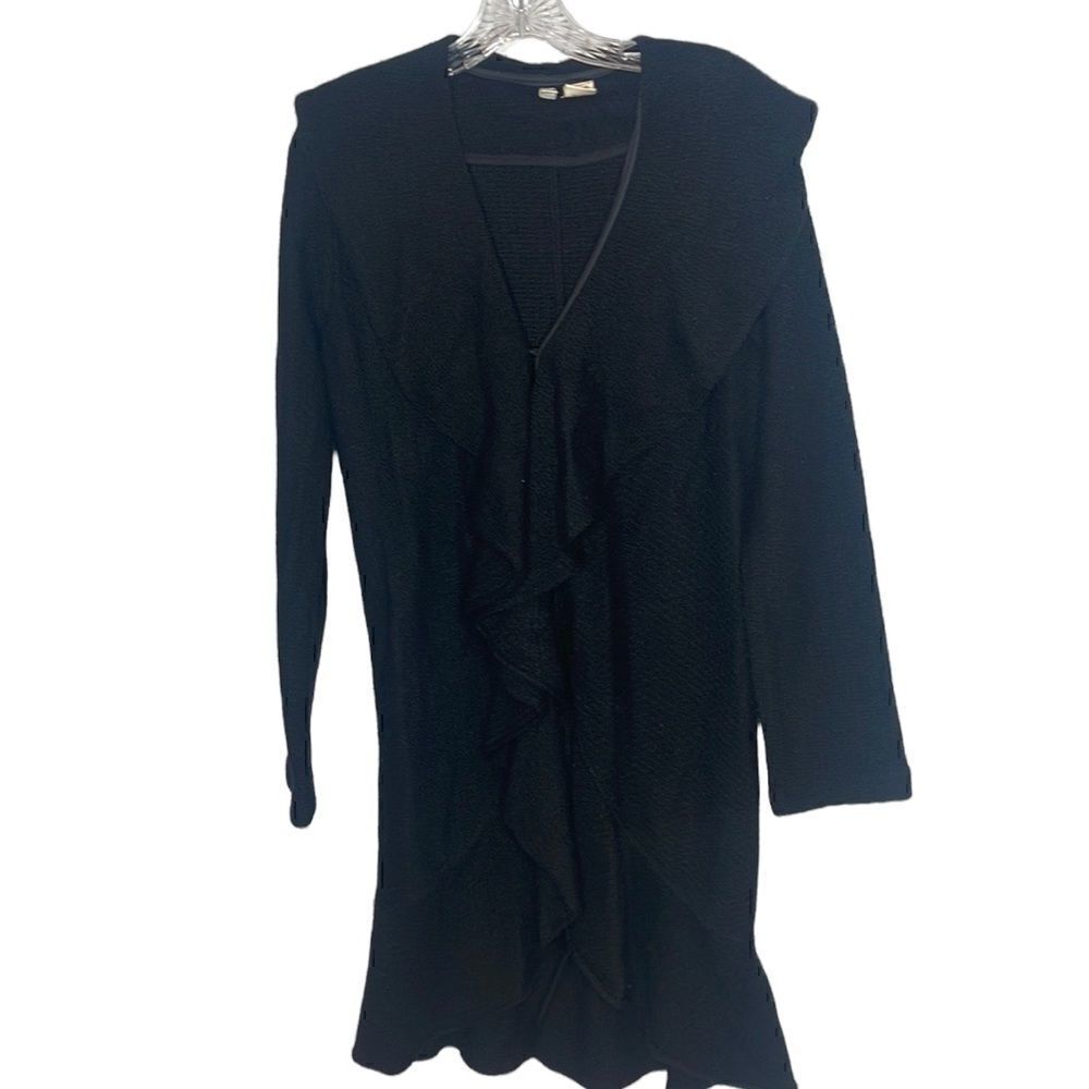 Moth For Anthropology 100% Merino Wool Black Cardigan Duster. Size Small.‎